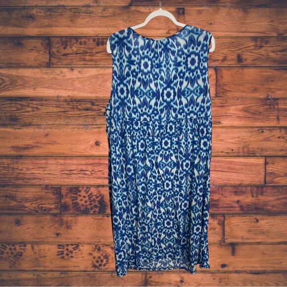 5 for $25🔥JMS Blue Floral Paisley Tie Dye Maxi Summer Dress 4X (26W/28W) - Picture 2 of 7